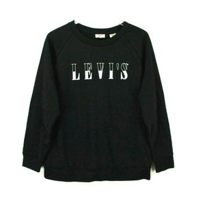 Levi's Pullover Sweatshirt 1X Black Crew Long Sleeve Logo Active Sport Athletic